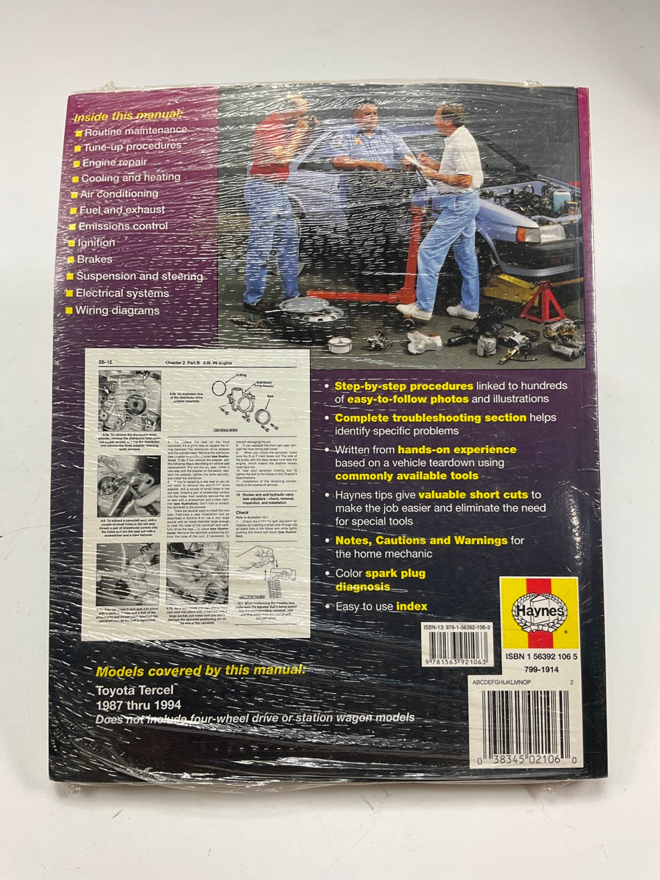 Haynes 92085 Repair Manual For 1987-1994 Toyota Tercel - SEALED
