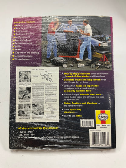 Haynes 92085 Repair Manual For 1987-1994 Toyota Tercel - SEALED