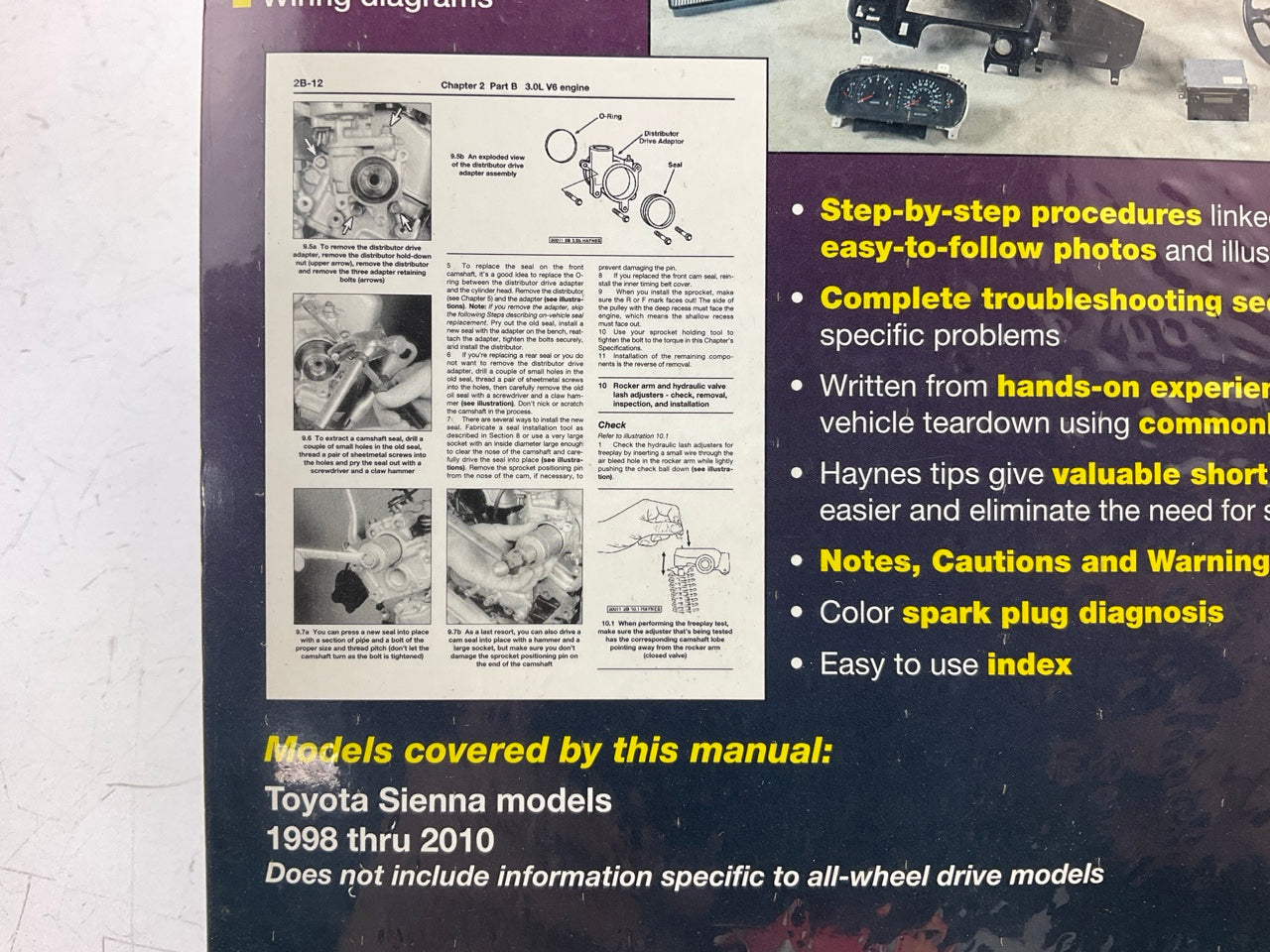 Haynes 92090 Repair Manual For 1998-2010 Toyota Sienna - SEALED