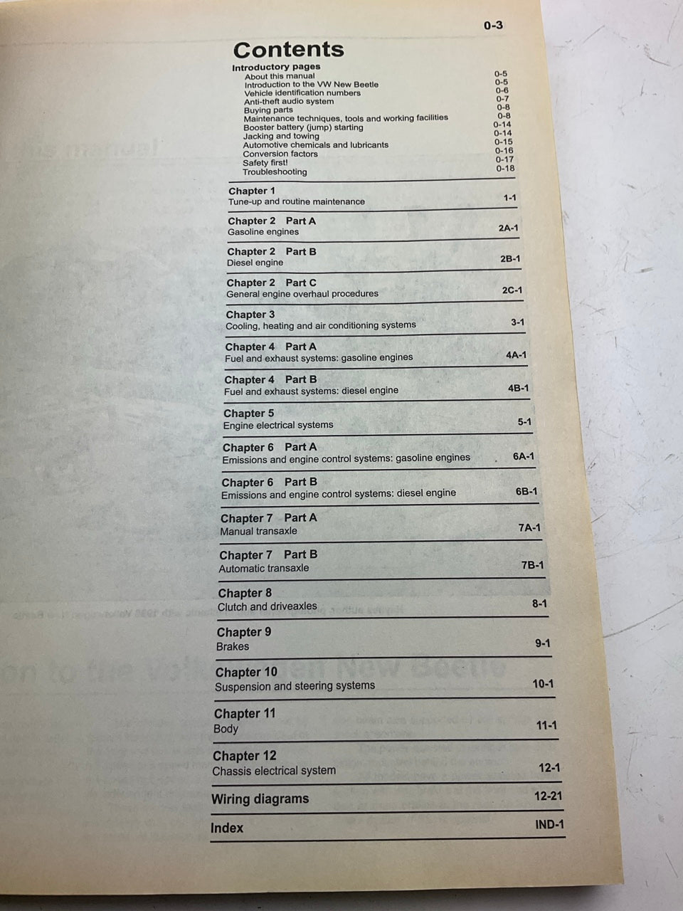 Haynes 96009 Repair Manual For 1998-2005 Volkswagen Beetle - OPEN