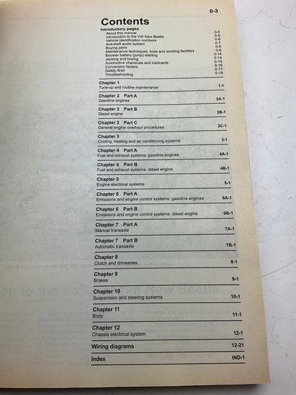 Haynes 96009 Repair Manual For 1998-2005 Volkswagen Beetle - OPEN