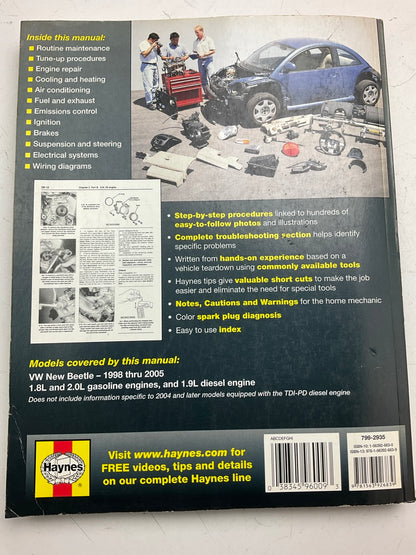 Haynes 96009 Repair Manual For 1998-2005 Volkswagen Beetle - OPEN