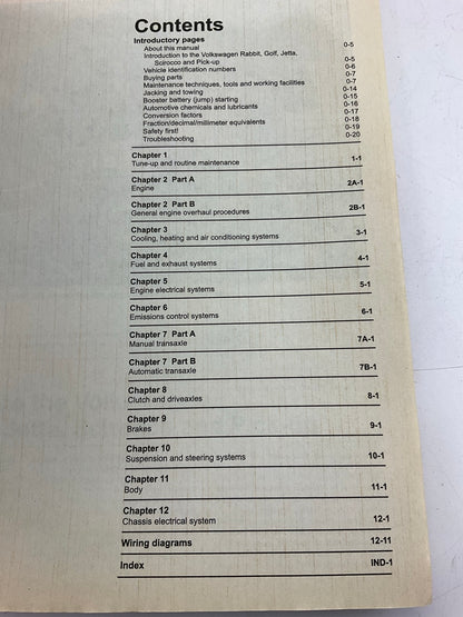 OPEN - Haynes 96016 Repair Manual 1975-1992 VW Golf Jetta Scirocco, Pickup