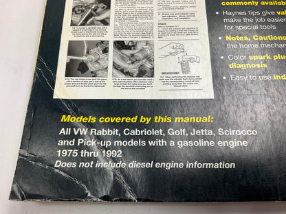 USED - Haynes 96016 Repair Manual 1975-1992 VW Golf Jetta Scirocco, Pickup