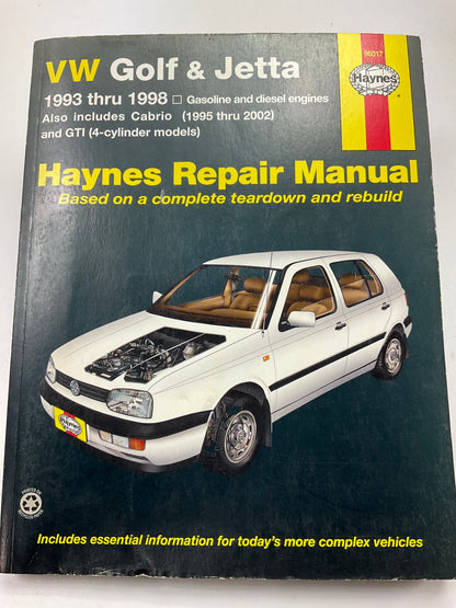 OPENED Haynes 96017 Repair Manual For 1993-2002 VW Golf & Jetta, 1995-02 Cabrio