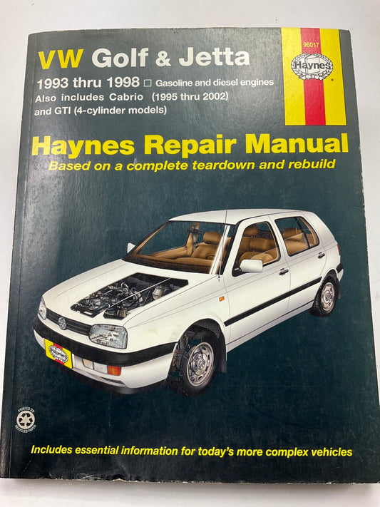 OPENED Haynes 96017 Repair Manual For 1993-2002 VW Golf & Jetta, 1995-02 Cabrio