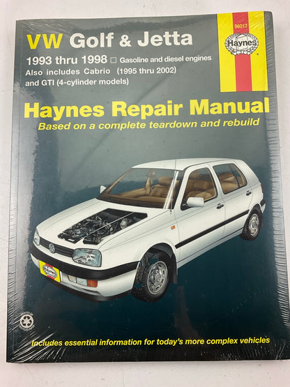 Haynes 96017 Repair Manual For 1993-1998 VW Golf & Jetta 95-02 Cabrio GTI