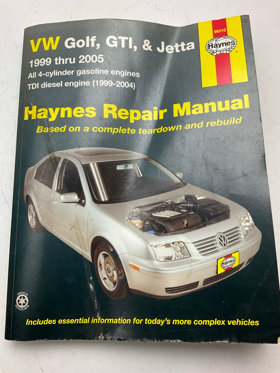 Haynes 96018 Repair Manual For 99-05 VW Golf & Jetta, TDI Diesel 99-04  - USED