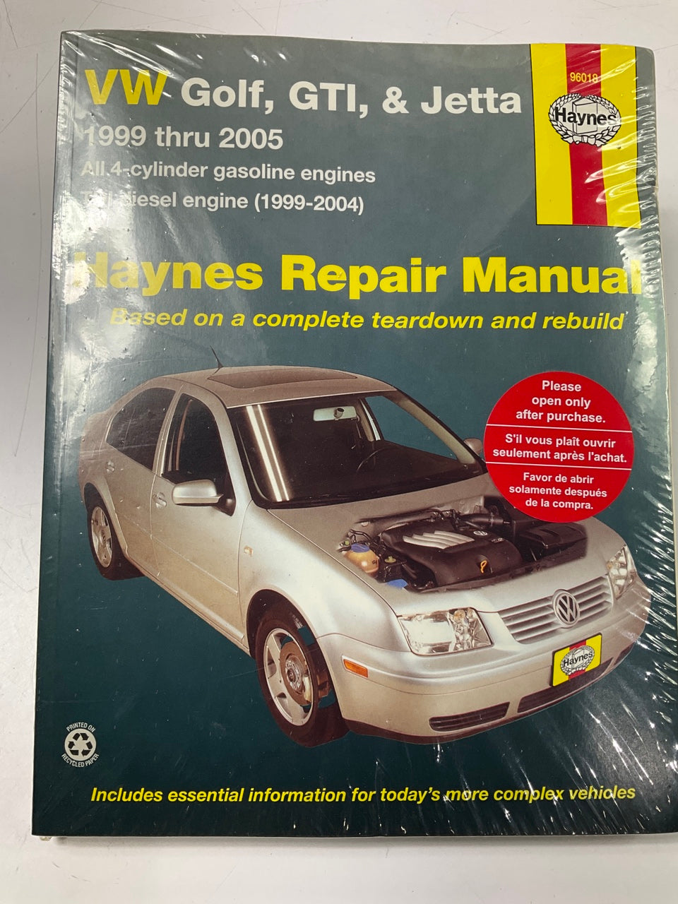 Haynes 96018 Repair Manual For 1999-2005 VW Golf & Jetta - SEALED