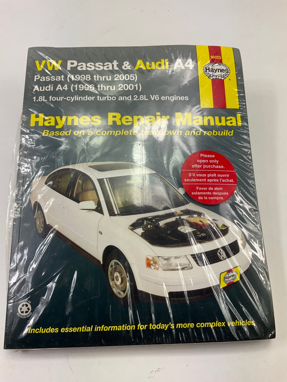 Haynes 96023 Repair Manual For 1998-2005 VW Passat & 1996-2001 Audi A4 - SEALED