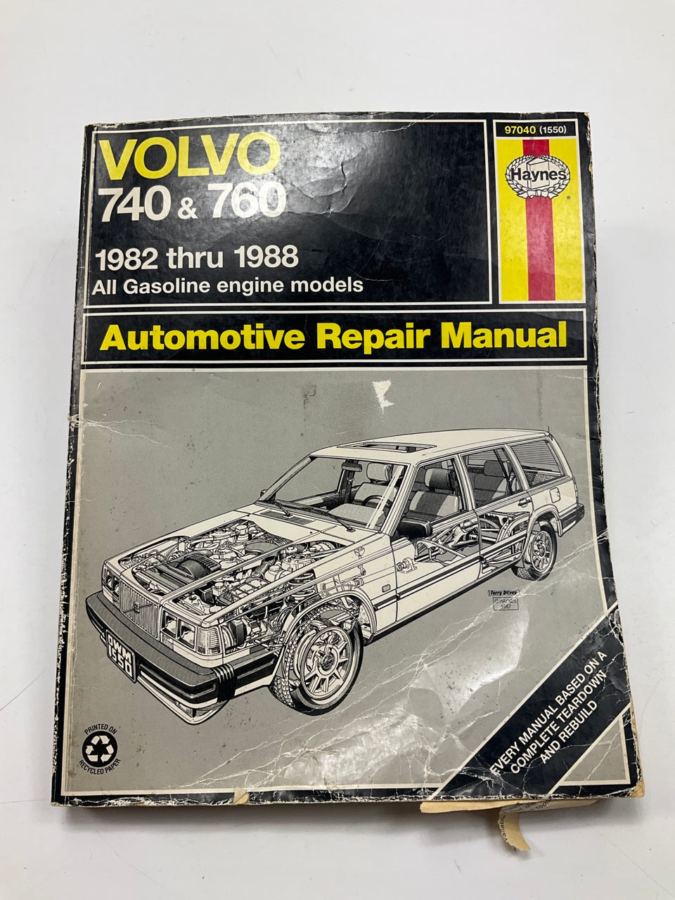 DAMAGED - Haynes 97040 Repair Manual For 1982-1988 Volvo 740 & 760