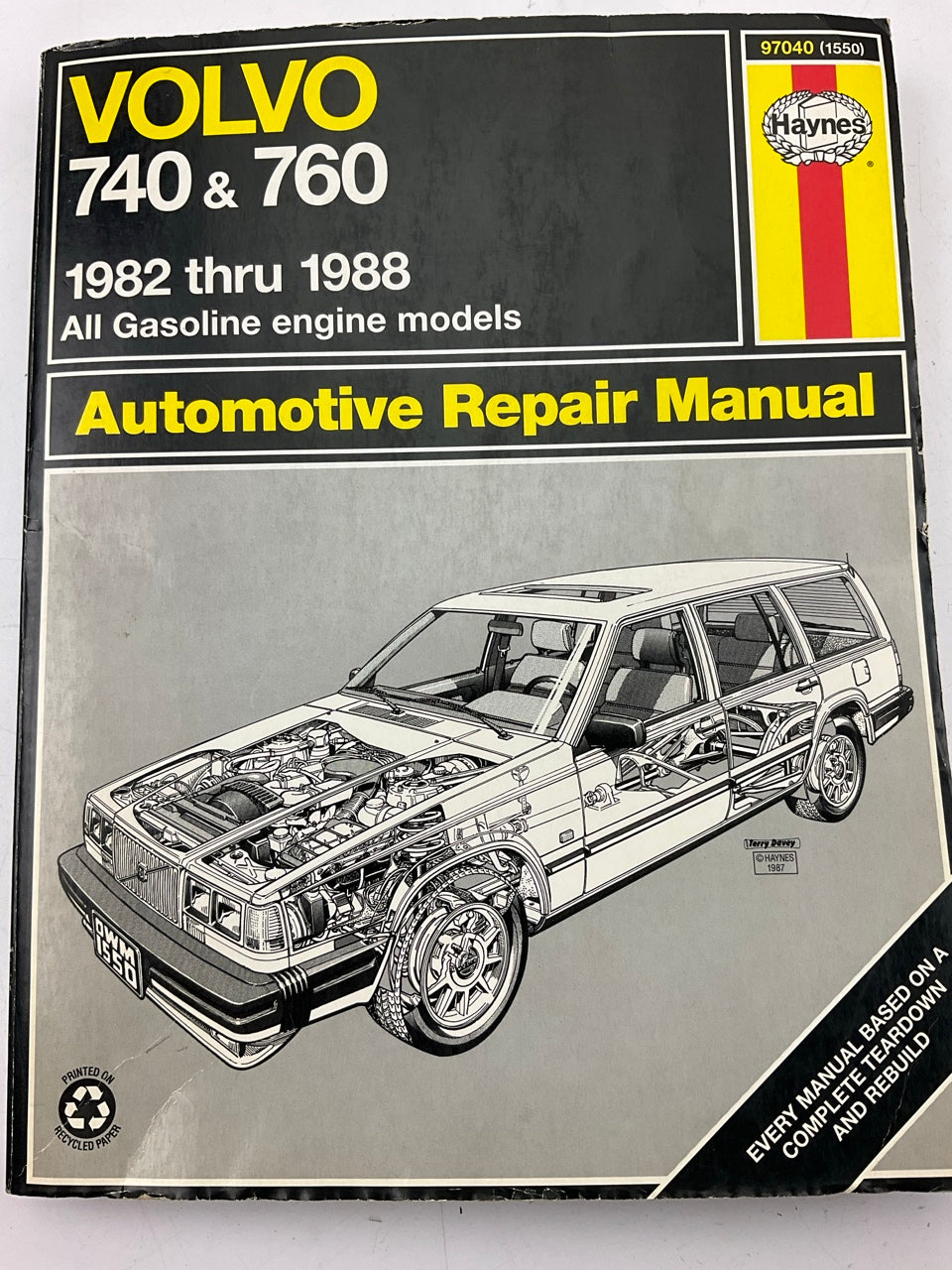 Haynes 97040 Repair Manual For 1982-1988 Volvo 740 & 760 - OPENED