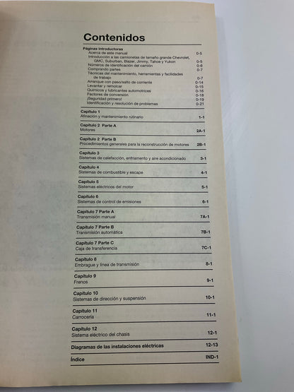 Haynes 99041 Manual De Reparacion Para Camionetas Chevy Y GMC De 1988-98 - USADO