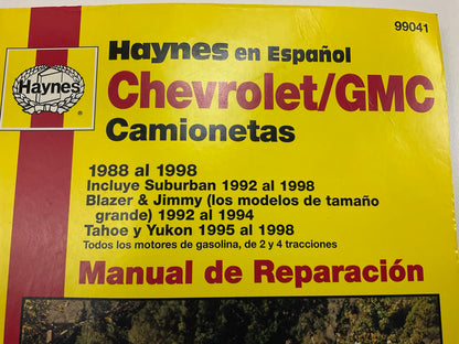 Haynes 99041 Manual De Reparacion Para Camionetas Chevy Y GMC De 1988-98 - USADO