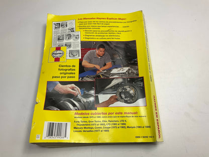 Haynes Manual De Reparacion Para Carros Ford & Mercury V6 V8 De 75-86 - USADO