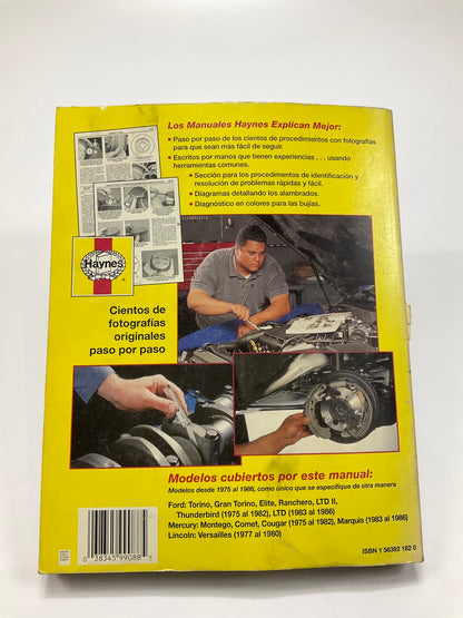 Haynes 99088 Manual De Reparacion Para Carros Ford & Mercury De 1975-86 - USADO