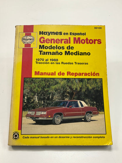 USADO - Haynes 99100 Manual De Reparacion 1970-1988 GM Modelos De Tamaño Mediano