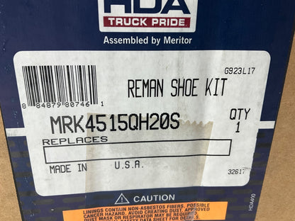 REMAN. Meritor HDA MRK4515QH20S Brake Shoe Kit 4515Q, 16.5''x7'', 20K Lbs (20,000)