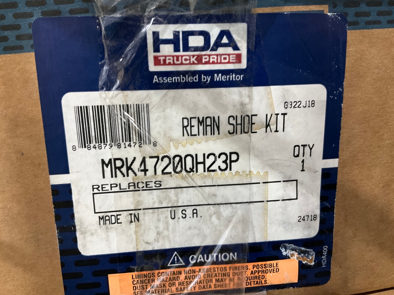 REMAN HDA MRK4720QH23P 4720Q Plus 16.5x5 Brake Shoe Kit, 23K Premium Lining