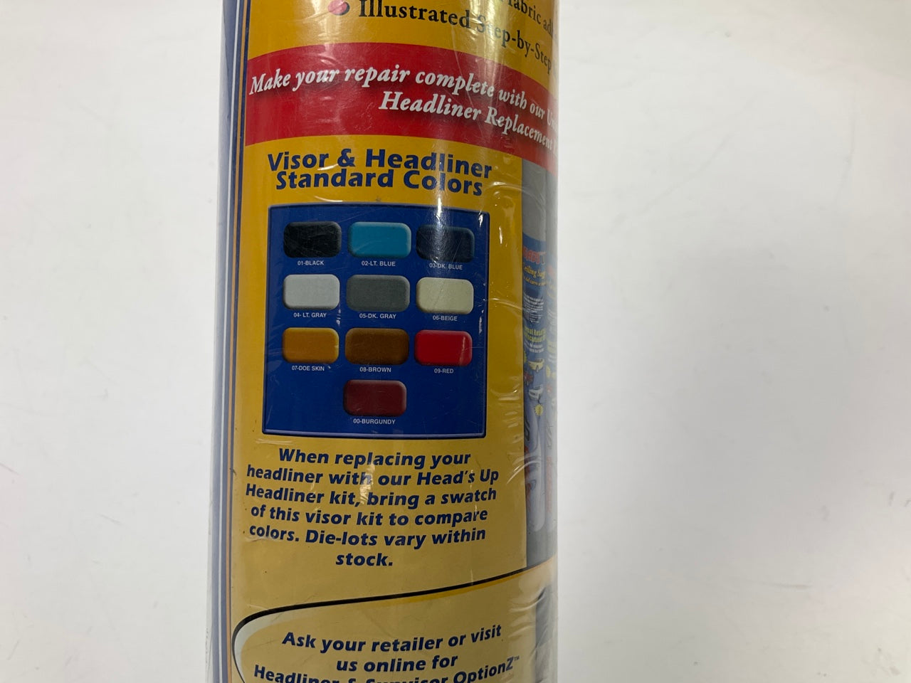 Heads Up HU-705 Universal DARK GRAY Sun Visor Re-cover Repair Kit