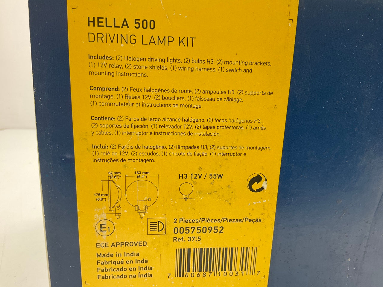 HELLA 005750952 500 Series 6'' Driving Lamp Driving Lights Kit, Clear