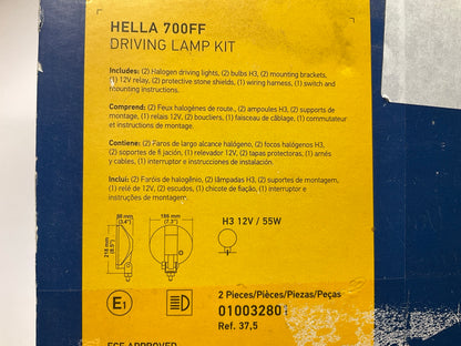 INCOMPLETE, AS SHOWN  Hella 700FF 7'' Halogen Driving Lamp Lights Kit, H3 55 Watt