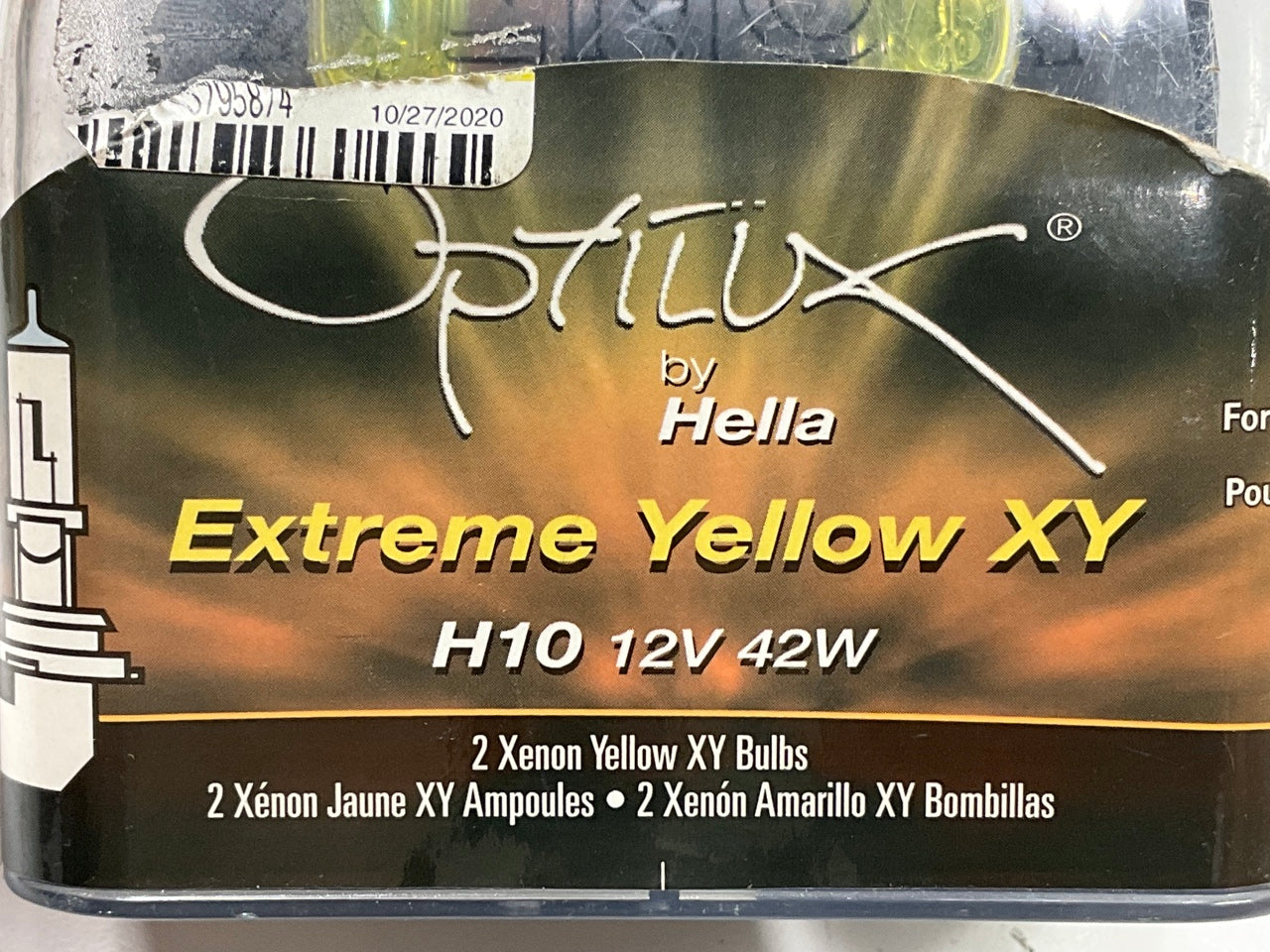 Hella 211730971 Optilux Extreme Yellow XY H10 / 9145 Bulbs, Pair, 42 Watts