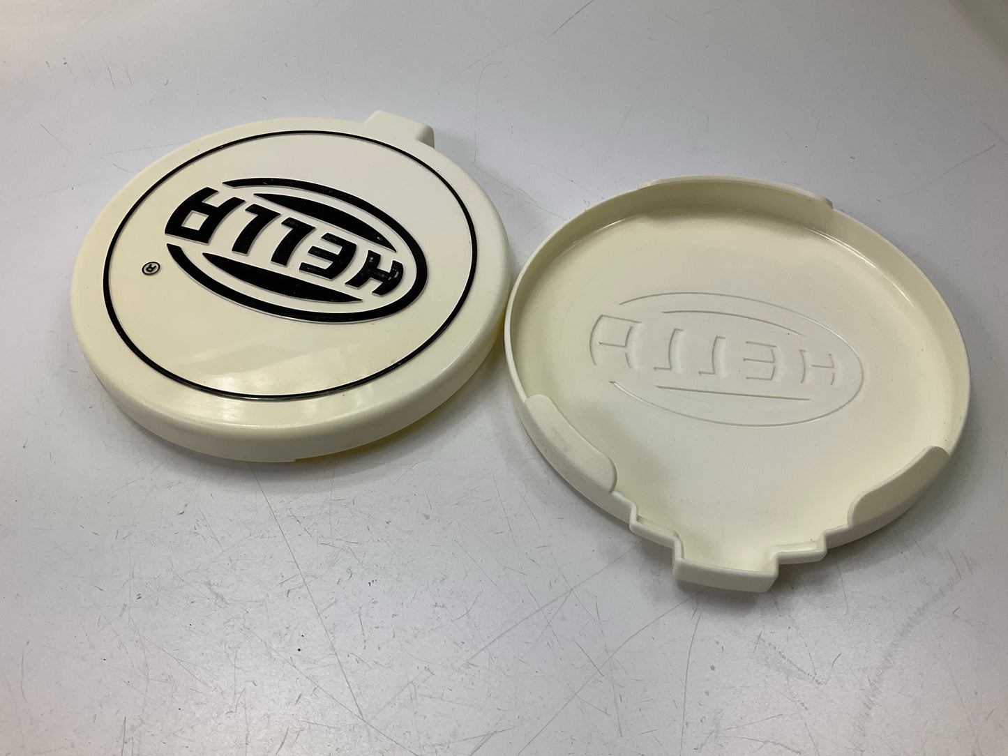 (2) Hella AFBS302-A010 White Front Spotlight Headlight Driving Light Cap Cover