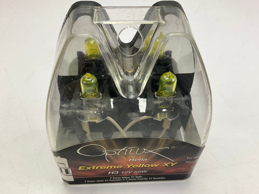 SET Of 2 Optilux XY Series H3 Xenon Yellow Halogen Fog Light Bulbs, 12V 55W