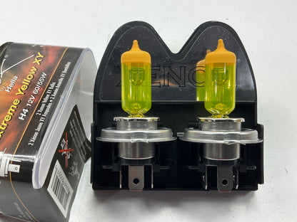 Hella H71070682 H4 Light Bulbs (PAIR) - Extreme YELLOW XY, 12V, 55W, Halogen