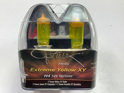 Hella H71070682 H4 Light Bulbs (PAIR) - Extreme YELLOW XY, 12V, 55W, Halogen