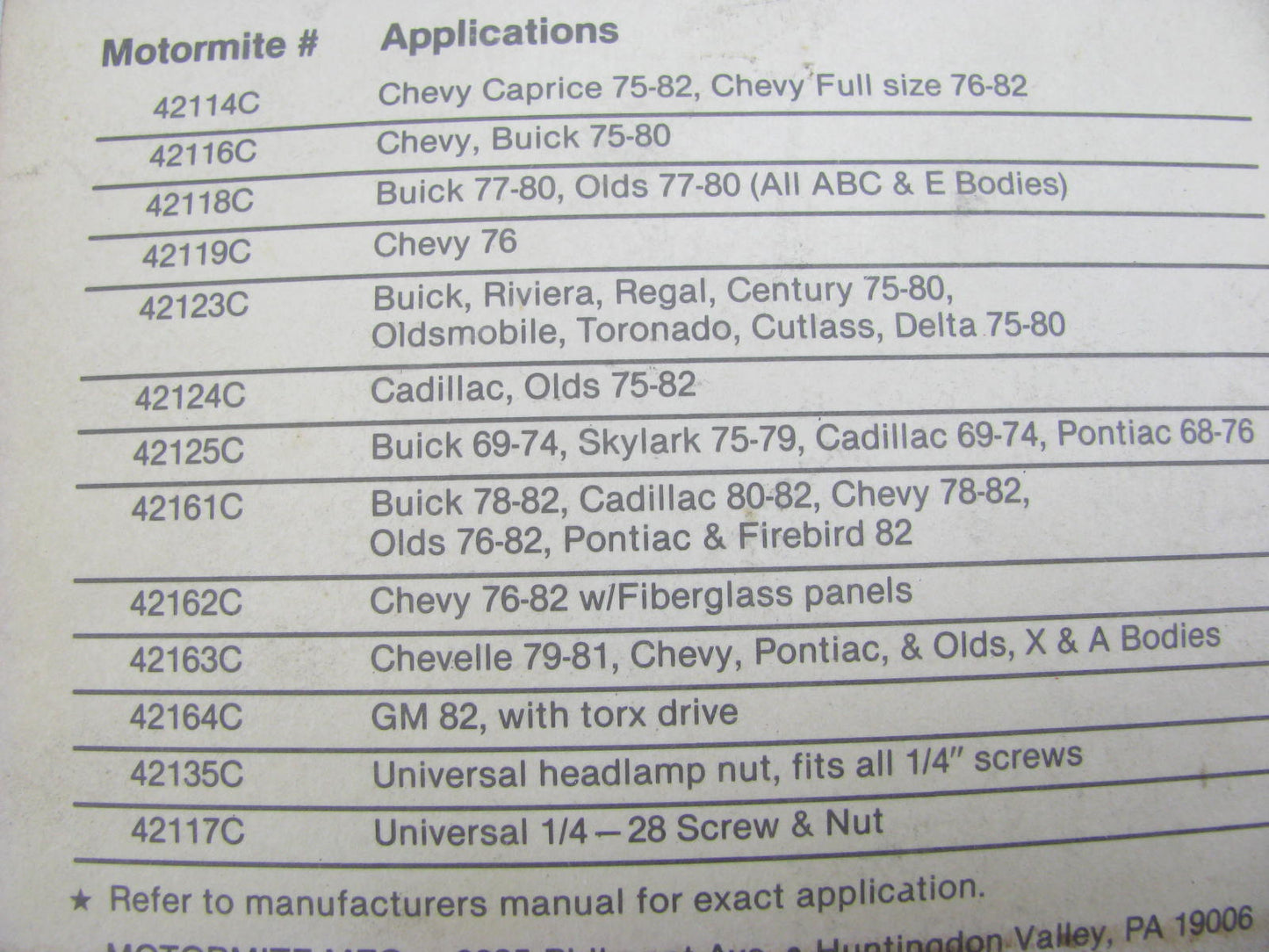 Help 42164C Headlamp Headlight Adjusting Screw Kit For 1982 GM With Torx Drive