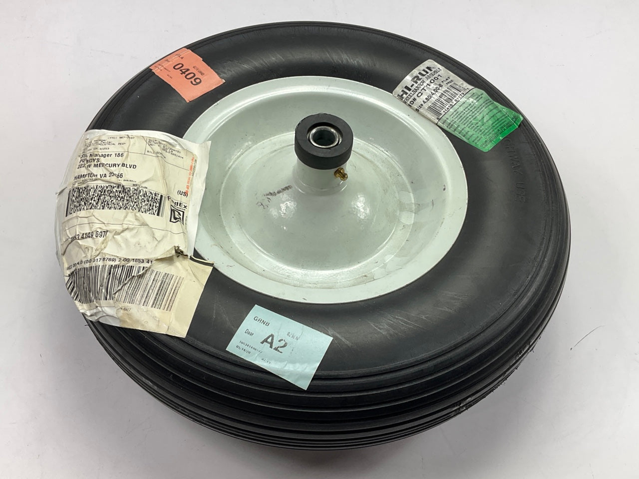 Hi-Run CT1001 Wheelbarrow Wheel Barrow Wheel & Tire, 4.80/4.00-8, 2-Ply With Rim