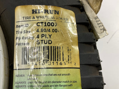 HIRUN CT1007 Wheelbarrow Tire, 4.80/4.00-8, 4 Ply, Stud