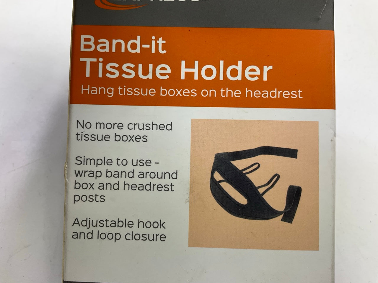 High Road HR-3526-BLK Band-It Car Tissue Box Holder