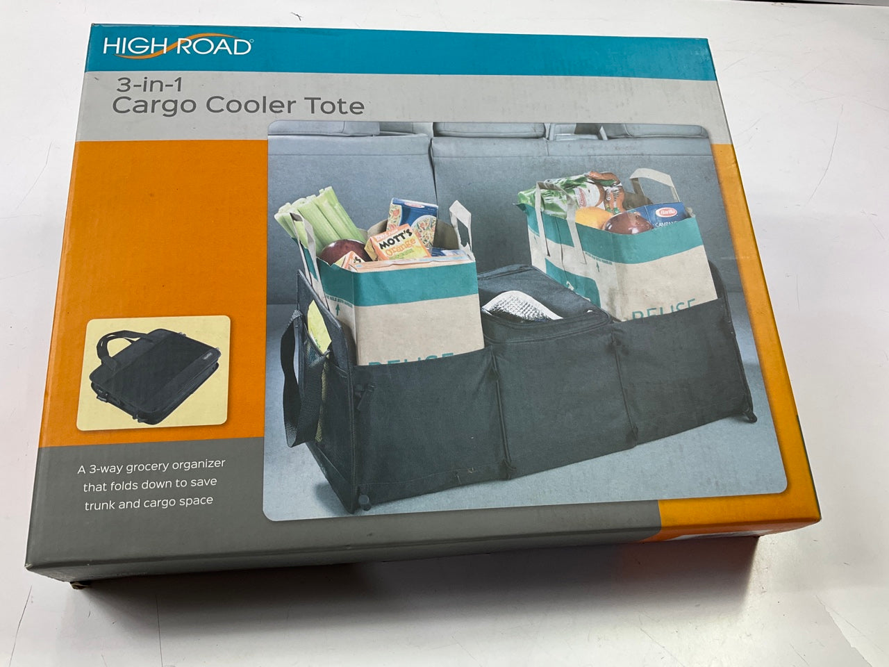 High Road HR-5523-05BLK Trunk Cargo Organizer Pouch Grocery Organizer Car Bag