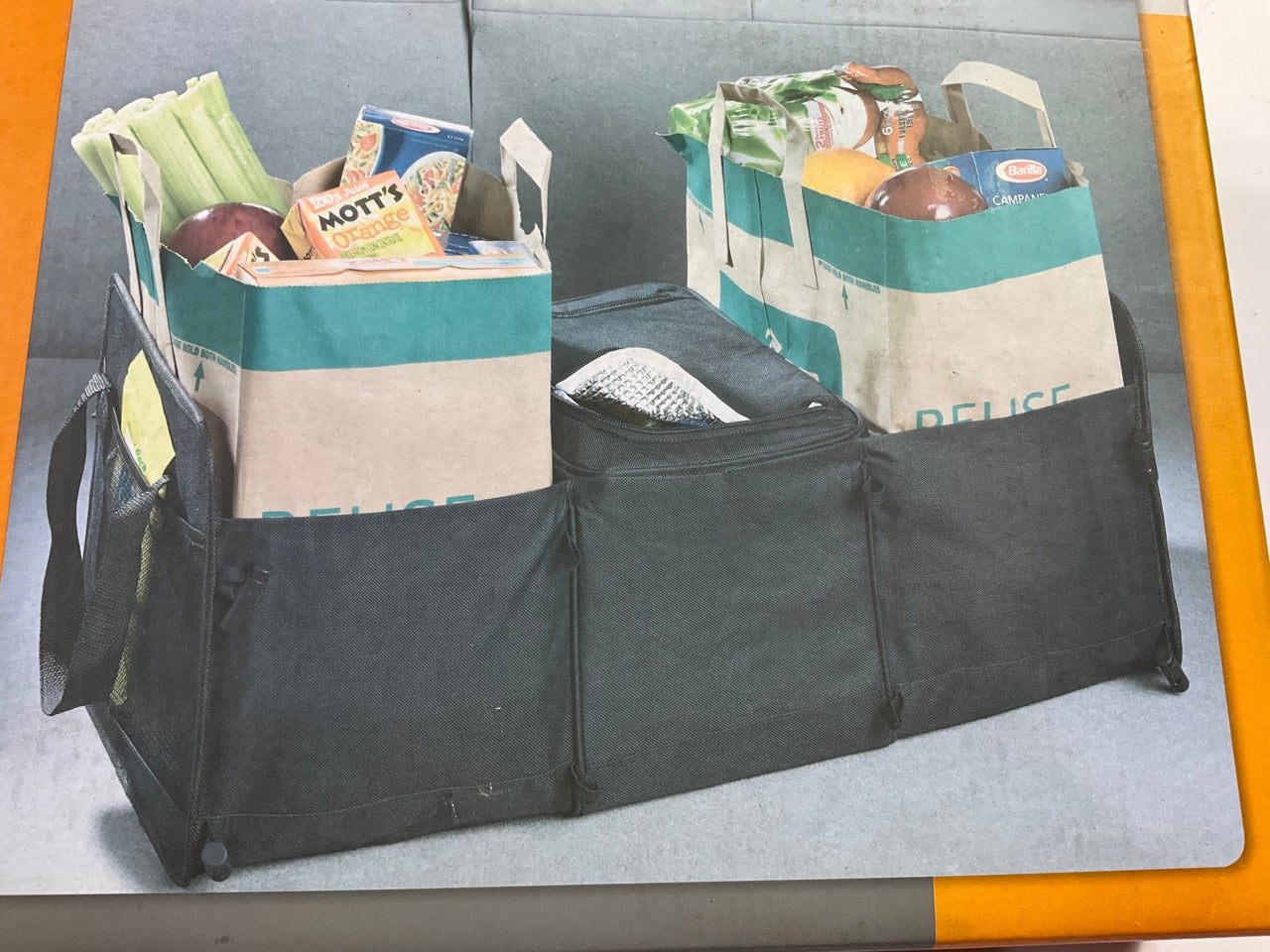 High Road HR-5523-05BLK Trunk Cargo Organizer Pouch Grocery Organizer Car Bag