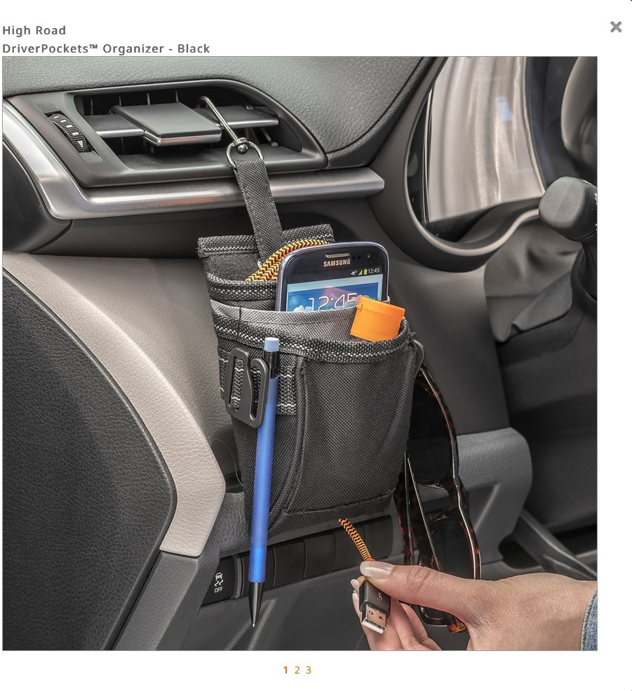 High Road HR5555BLK Air Vent Cell Phone Pocket Holder Hanging Dash Car Organizer