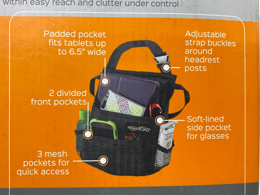 High Road HR-DO-C Mini Swing-Away Front Seat Car Organizer With 7 Pockets