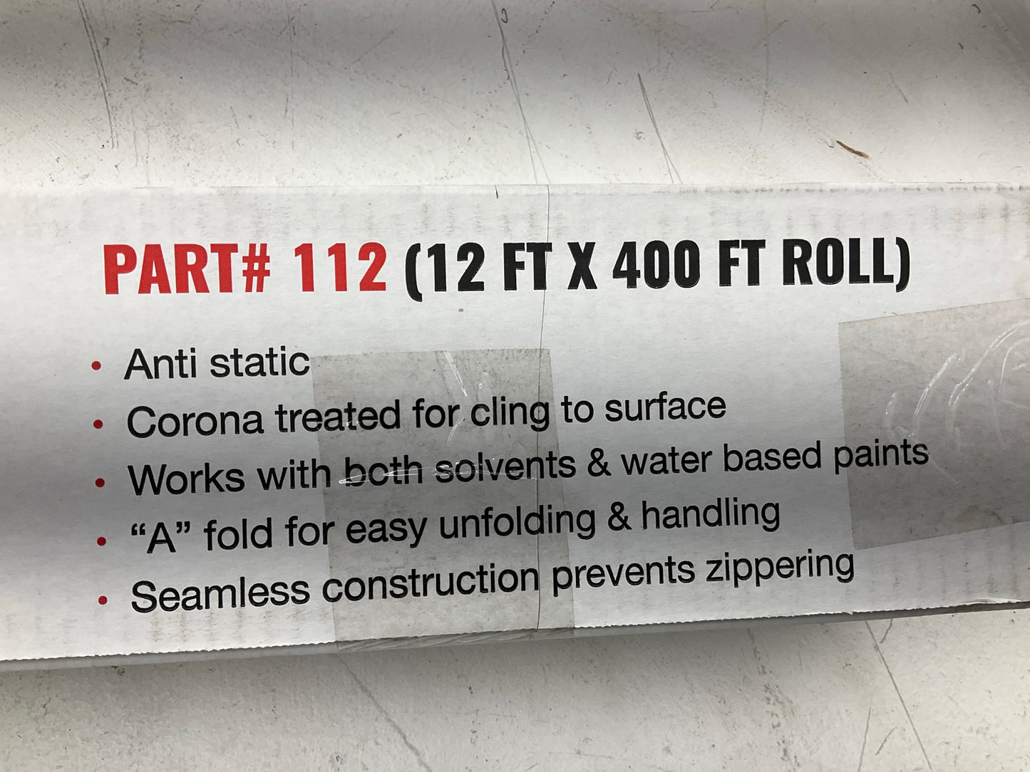 (10) High Teck 112 Paint Masking Plastic Film Overspray Sheeting 12'x400' Sheet