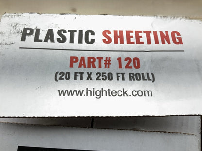 High Teck 120 Plastic Masking Sheeting, 20 Feet X 250 Feet Roll
