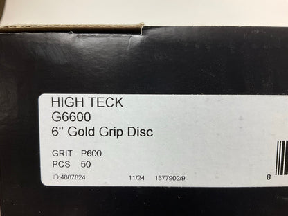 (50) High Teck G6600 - 6'' Gold Abrasive Sanding Discs, P600 Grit