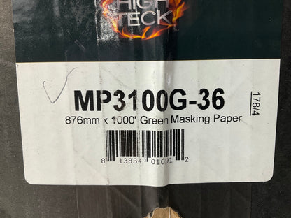 High Teck MP3100G-36 Green Masking Paper, 36 In W X 1000 Ft Long Roll