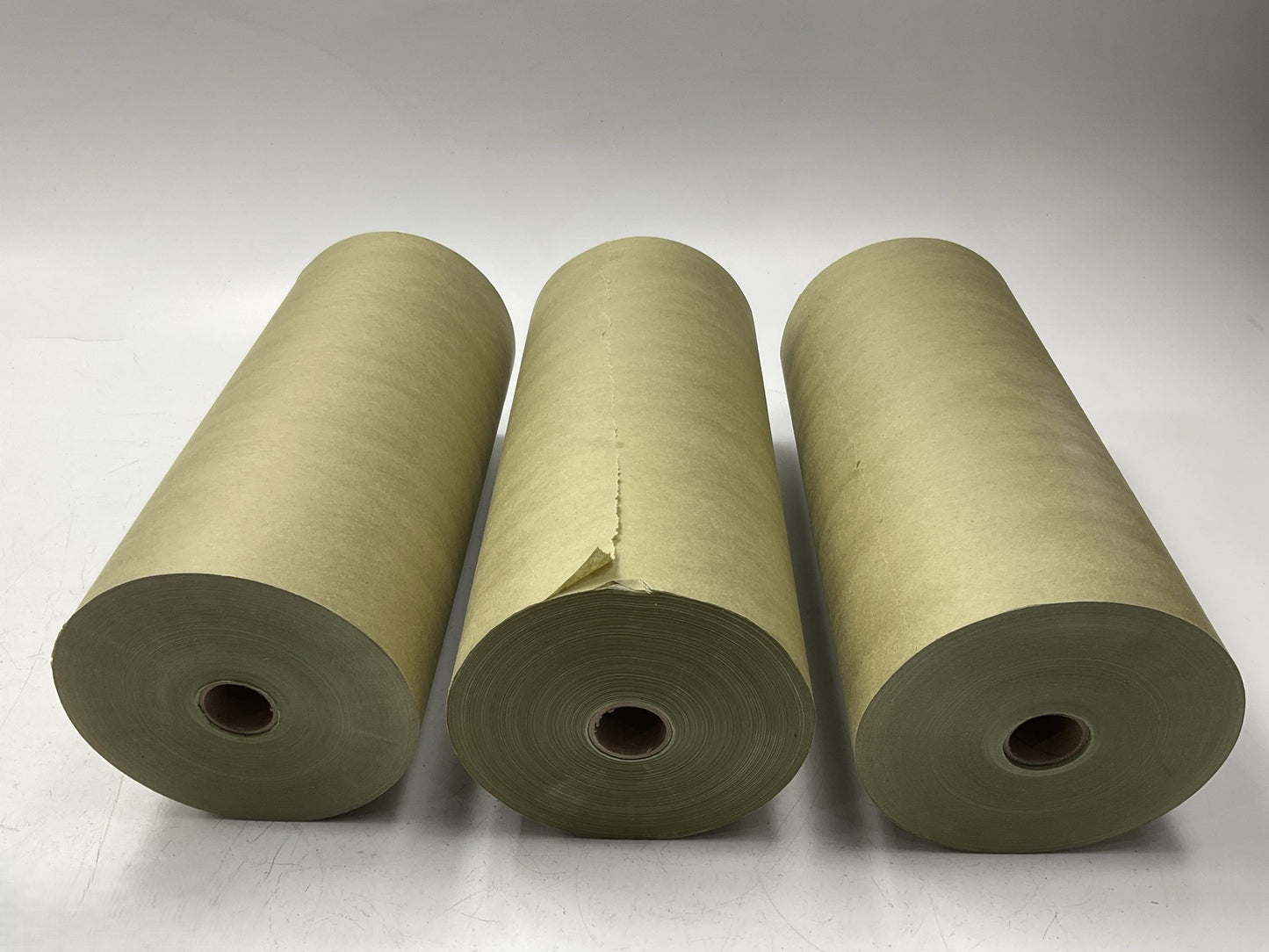 (3) High Teck MP375G-12  12'' X 750' Green Masking Paper Rolls, 30 Lb Paper