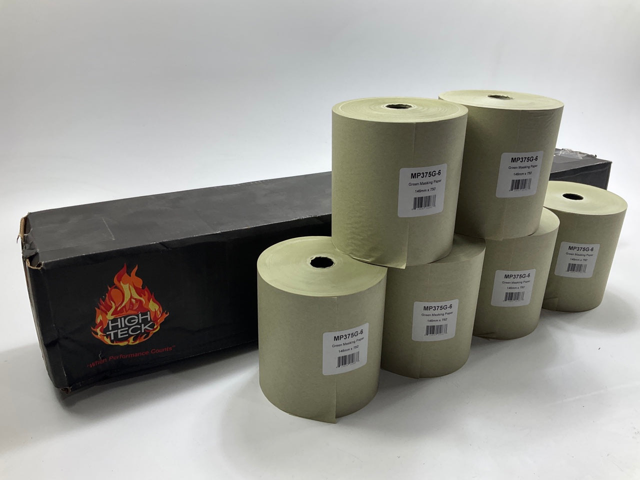 High Teck Products 5.75'' X 750' Green Masking Paper, 6 ROLLs, 30 Lb Paper