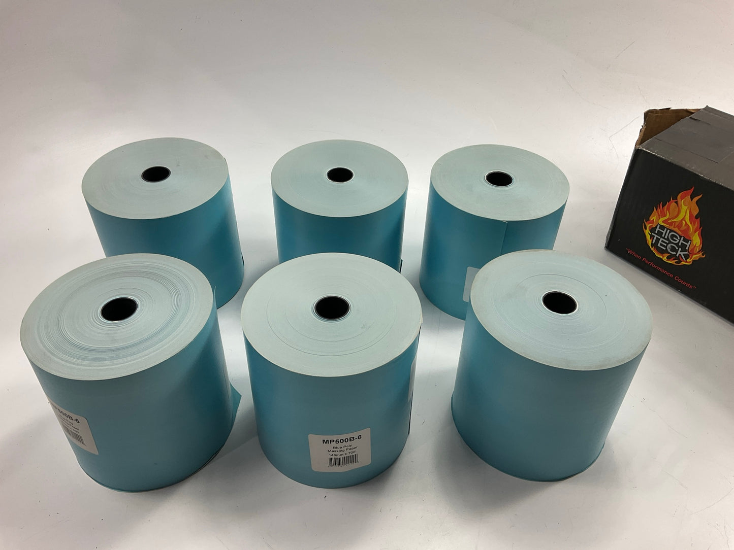 High Teck MP500B-6 True Blue Masking Paper, 6 In W X 700 Ft L, Polycoat, 6 Rolls