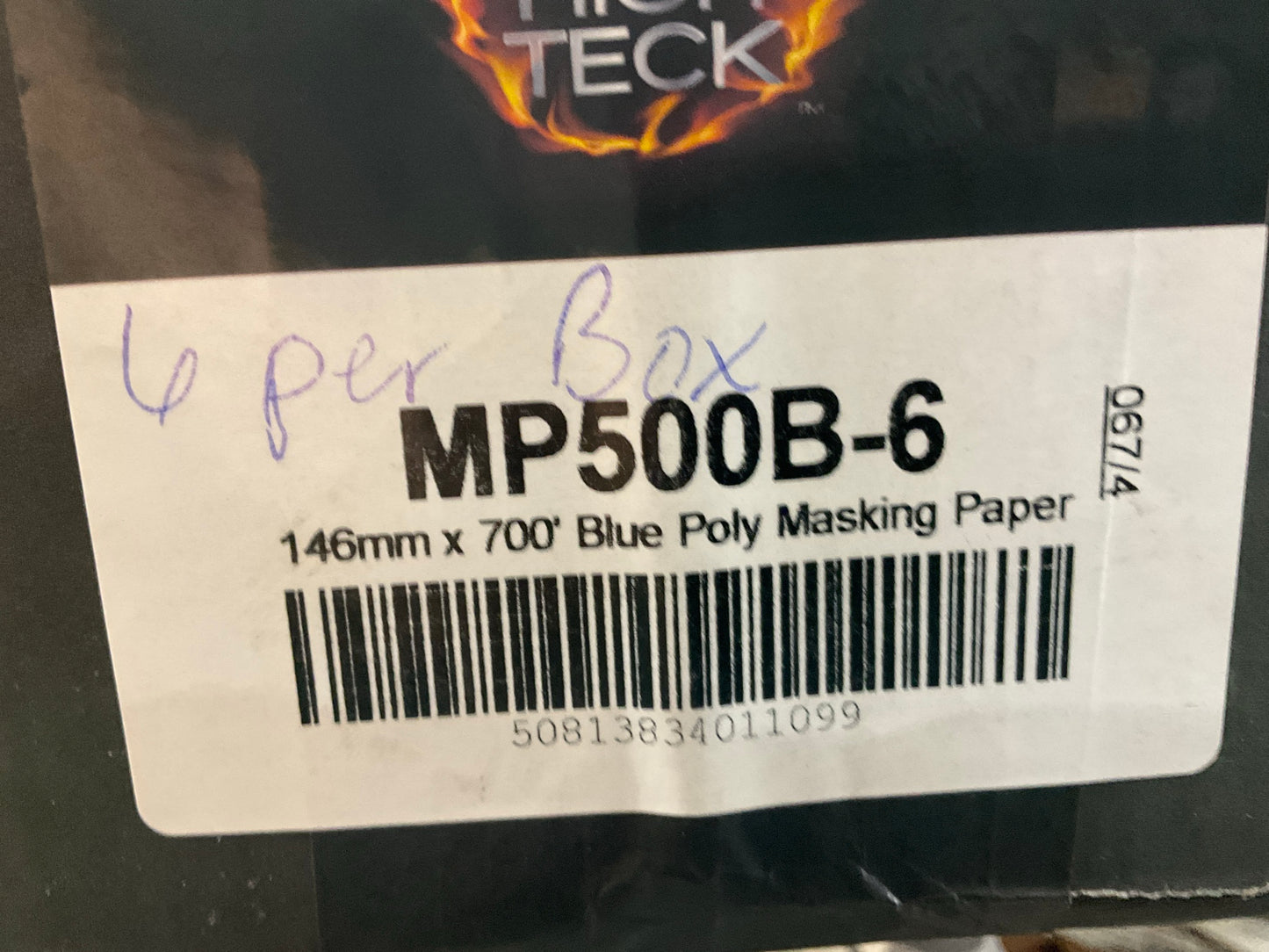 High Teck MP500B-6 True Blue Masking Paper, 6 In W X 700 Ft L, Polycoat, 6 Rolls