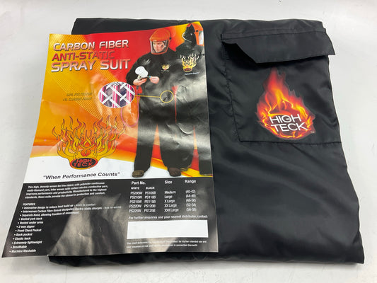 High Teck PS105B Premium Spray Paint Suit, Medium, Black, 2-Way Zipper
