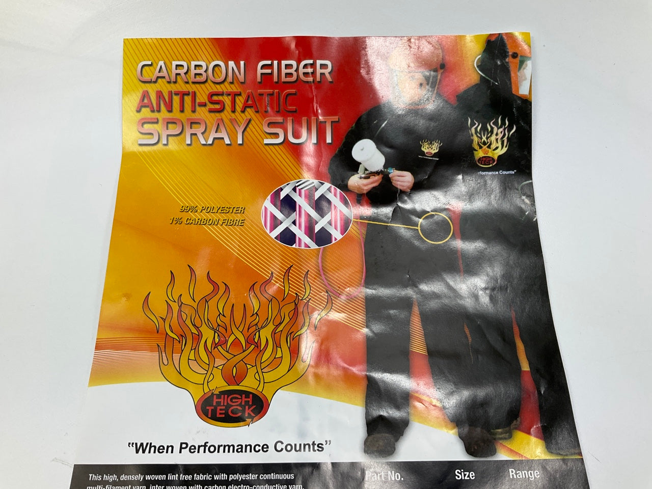 High Teck PS110B Black Carbon Fiber Anti-Static Spray Suit, Large (44-46)