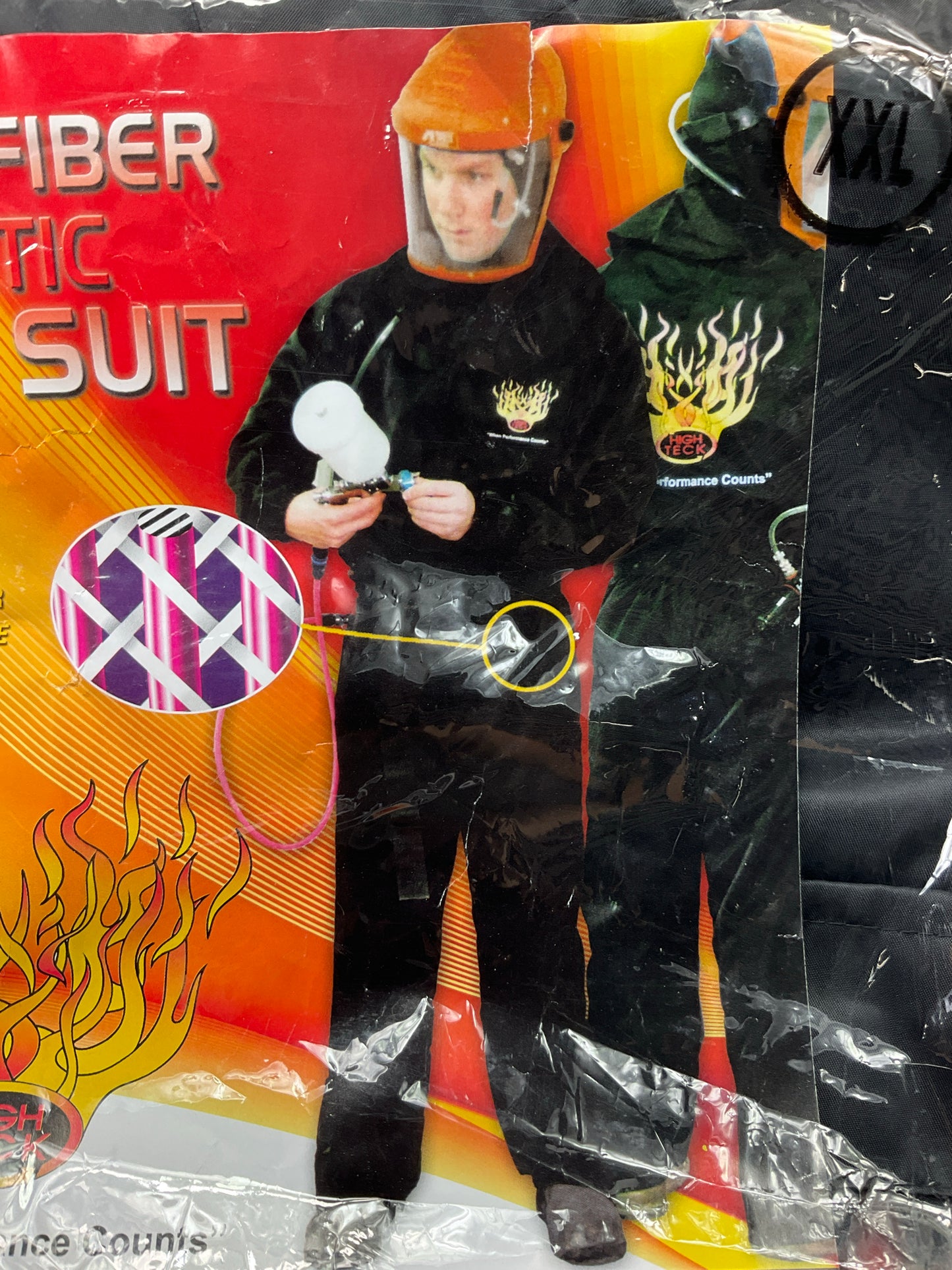 High Teck PS120B Carbon Fiber Anit-Static Paint Spray Suit XX-Large, Black